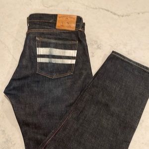 Sz 36 Momotaro battle flag selvedge jeans